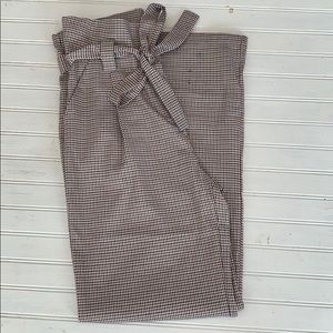 Anna Grace: tartan high waist-wide leg pants